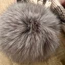 Juicy Couture Y2K Cashmere & Wool Cable Knit 100% Genuine Fox Fur Pom-Pom Scarf Photo 2