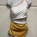 Victoria's Secret Victoria’s Secret White & Gold Color Block One Piece Swimsuit Photo 2