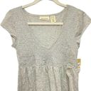 DKNY  Jeans Womens Sz XS Gray Shirt Short Sleeve Top Baby Doll V-neck Smocked NWT Photo 1