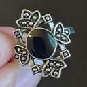 Onyx Vintage black  S925 silver plated ring size 7 Photo 7