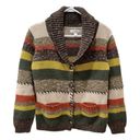 Dress Barn  Womens Multicolor Striped Long Sleeve V Neck Button Up Knit Cardigan L Photo 0