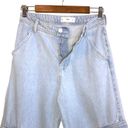 Mango Light Blue Wash Y2K High Rise Wide Leg Multi-Pocket Cargo Denim Jeans Photo 3