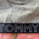 Tommy Hilfiger grey navy cross back cotton sports bra sparkly silver logo Photo 6