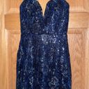 Sequin Hearts Blue Sequin Mini Dress Photo 0