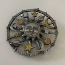 The Moon Celestial silver gold color star sun planets JJ vintage brooch pin signed Photo 3