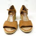 Ralph Lauren  "Chrissie" Womens Tan Genuine Suede Sandal Wedge Heels Size 9 Photo 2