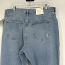 H&M NEW  High Waist Mom Jeans Ankle Light Wash Straight Leg Ripped Size 18 Photo 5