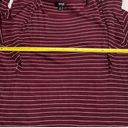 a.n.a  Burgundy & Grey Striped Sweater Long Sleeve Ruffle. Photo 12