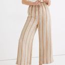 Madewell  Smocked Huston Pull-On Crop Pants in Stripe Size S Photo 0