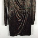 Black Halo  Briar Green Animal Print Crushed Velvet Long Sleeve Mini Dress Size 6 Photo 9