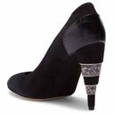 Salvatore Ferragamo Like Pumps Black Suede Snake Embossed Heel Photo 1