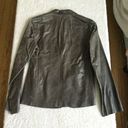 Banana Republic Vintage Leather Jacket Blazer Y2K Brown/Green - Size 4 Photo 12