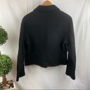 Anne Klein  Black Wool Blend Cropped Long Sleeve Winter Pea Coat PL Photo 1