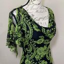 Carmen Marc Valvo  Silk Floral Cowl Top Blouse Photo 1