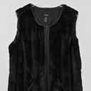 Krass&co STYLE  Vest Womens Sz 2X Black Faux Fur Pleather Full Zip Retro Mob Wife Glam Photo 1