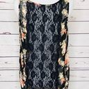 Papaya  Sheer Black Floral & Lace Tank Top Size Medium Photo 7