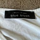 Blue Blush White Wrap Short Sleeve Shirt Photo 1