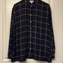 J.Jill Women's  Navy Blue Checker Plaid Blouse Pleated Back L/S Shirt Size Small Photo 3