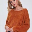 Forever 21 Orange  Fuzzy Knit Drop Sleeve Sweater Photo 1