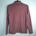 L.L.Bean  Deep Red White Cowl Neck Stripe Blouse M Photo 2