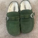 Birkenstock Buckley Sherling Moccasin Clog Suede Leather Green Photo 1