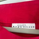 Bryn Walker  100% Linen Top Red Oversized Lagenlook Long Dolman Sleeves Size M Photo 8