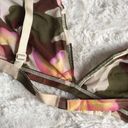 Vintage Y2K 90’s Green Brown Pink Sheer Camo & Floral Triangle Festival Bralette Multiple Photo 7