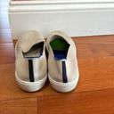 Rothy's  The Sneaker Slip on Shoes in Sand With Blue Trim Women’s Size 7.5 Photo 1