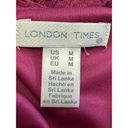 London Times  Womens Tiered A Line Dress Pink Stretch V Neck Cap Sleeve M New Photo 6