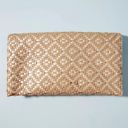 Anthropologie Deux Lux Cara Foldover Braided Tan Metallic Woven Clutch Photo 1