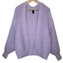 River Island  Oversized Floral Open Cardigan Lavender Balloon Sleeve, size Small Photo 1