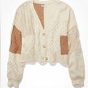 American Eagle AE || Boxy Patchwork Button-Up Cardigan NWT Photo 7