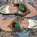 Jack Rogers Strawberry Platinum Metallic Leather Flip Flop Sandals Shoes Photo 0