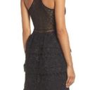 Heartloom  Black Victoria Ruffle Lace Halter Mini Dress Women's Size Small NWT Photo 1
