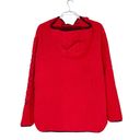 Tommy Hilfiger New  Fluffy Hooded Sherpa Fleece 1/4 Zip Jacket Pullover XL Red Photo 3