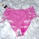 California Waves New  Tie Dye High Waisted Bikini Swim Bottoms Pink Photo 6