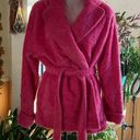 Delicates 𝅺 Raspberry Fuzzy Short Robe Size Small Photo 0