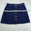 Popsugar Denim Skirt Size 14 Blue Jean Button Front Dark Wash Photo 6