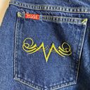 Mudd Vintage  Sz 9 Juniors Y2K Flare Denim Jeans Embroidered Yellow Back Pockets Photo 8