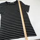 Alexander Wang T by  Womens Pocket Tee Shirt Sz Medium Black Stripe Viscose Linen Photo 8