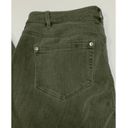 J.Jill  Women’s Authentic Fit Cropped Fringe Hem Denim Jeans Olive Green Size 4 Photo 7