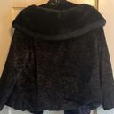 Black Shrug w/ Faux Fur Collar Handmade, No Size, Fits Like A Medium or Large Photo 5