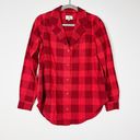 Tuckernuck  Poppy Red Collared Button Down Cotton Long Sleeve Blouse Shirt Top XS Photo 0