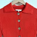 Vince  Orange Ribbed Collar Button Front Cardigan Sweater Women’s XXS NWT Photo 2