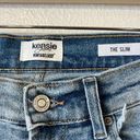 Kensie  Jeans Vintage Luxe Straight Leg Light Wash Raw Hem Denim 12/31 High Rise Photo 2