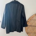 Anne Klein vintage ak  black long leather jacket size large *flawed* Photo 6