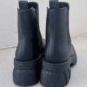 Black Chunky Chelsea Platform Lugged Sole Boots Size 7.5 Photo 2