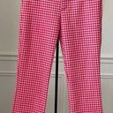 ZARA  Red Pink Gingham Cropped Mini Flare Trouser Pants S Photo 0