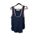 Free People  Top Womens Medium Tank Navy Mesh Scoop Back Side Slit FP Movement Photo 1