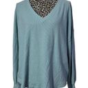 a.n.a  Ribbed Teal V Neck Long Sleeve Sweater XL NWOT Casual Comfortable Photo 0